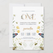 Wildblumen und Bienen Geburtstagsparty Einladung (Vorderseite)