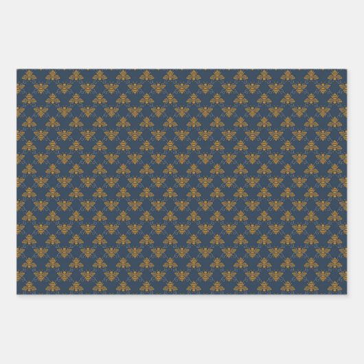 Wildblumen und Bienen Geschenkpapier Set (Vorderseite 2)