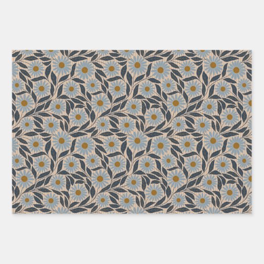 Wildblumen und Bienen Geschenkpapier Set (Vorderseite 3)