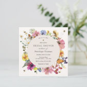 Wildblumen und Bienen MidSummer Brautparty Einladung (Stehend Vorderseite)