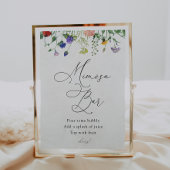 Wildblumen und Bienen Mimosa Bar Sign Poster