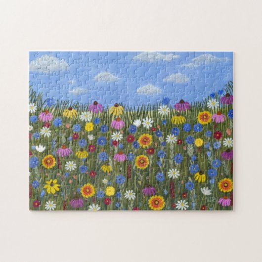 Wildblumen und blauer Himmel Puzzle (Horizontal)