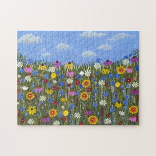 Wildblumen und Blauer Himmel Puzzle (Horizontal)