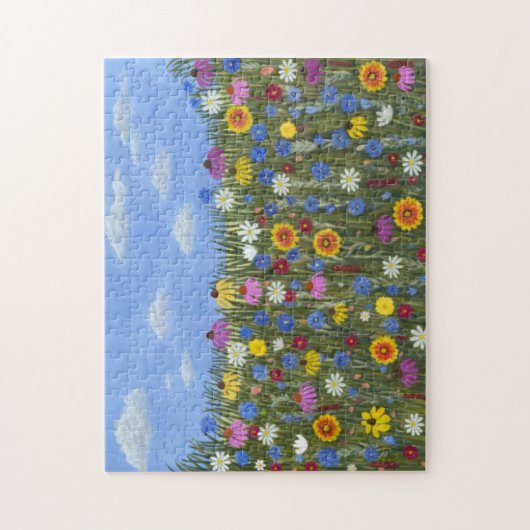 Wildblumen und Blauer Himmel Puzzle (Vertikal)