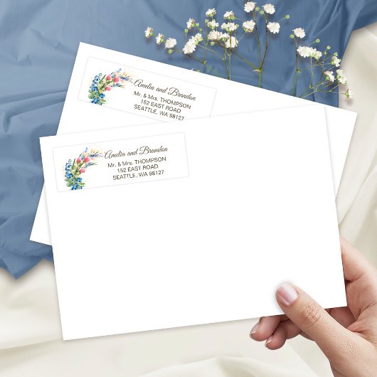 Wildblumen und Blueberry Rustic Wedding Address