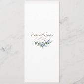 Wildblumen und Blueberry Rustikale Hochzeit Menükarte (Rückseite)