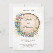 Wildblumen und Blueberry Rustikale Hochzeit Save The Date (Vorderseite)