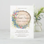 Wildblumen und Blueberry Rustikales Brautparty Einladung (Stehend Vorderseite)