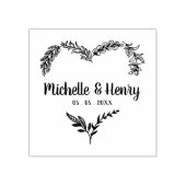 Wildblumen und Branchen Herz für Hochzeiten Gummistempel (Prägung)