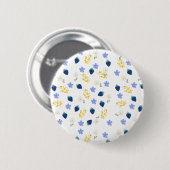 Wildblumen- und Brombeer-Blumenmuster Button (Vorne & Hinten)