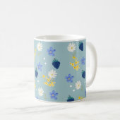Wildblumen- und Brombeer-Blumenmuster Kaffeetasse (VorderseiteRechts)