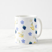Wildblumen- und Brombeer-Blumenmuster Kaffeetasse (VorderseiteRechts)