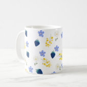 Wildblumen- und Brombeer-Blumenmuster Kaffeetasse (Vorderseite Links)