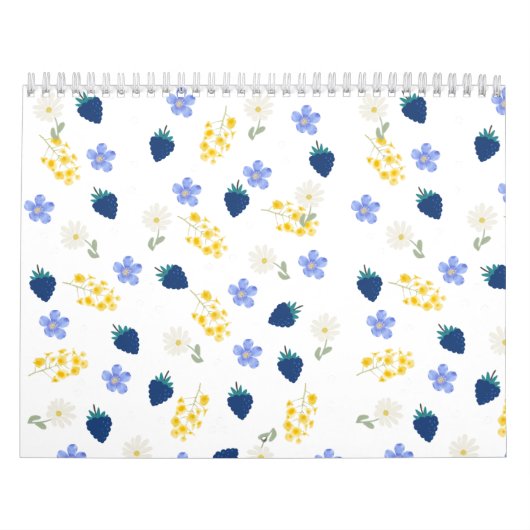 Wildblumen- und Brombeer-Blumenmuster Kalender (Titelbild)