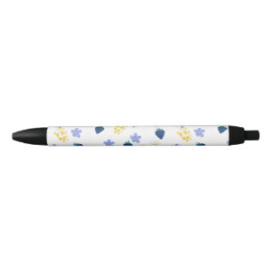 Wildblumen- und Brombeer-Blumenmuster Kugelschreiber