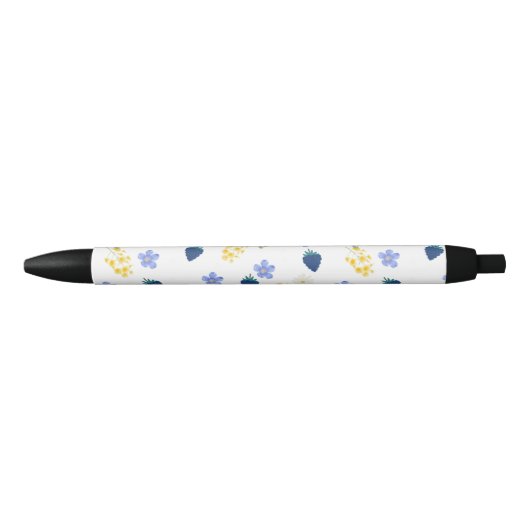 Wildblumen- und Brombeer-Blumenmuster Kugelschreiber (Vorderseite)