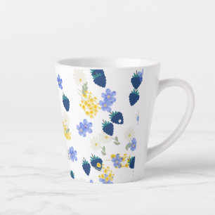 Wildblumen- und Brombeer-Blumenmuster Milchtasse