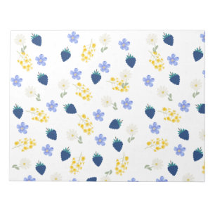 Wildblumen- und Brombeer-Blumenmuster Notizblock