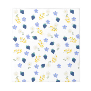 Wildblumen- und Brombeer-Blumenmuster Notizblock
