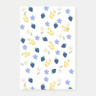 Wildblumen- und Brombeer-Blumenmuster Post-it Klebezettel