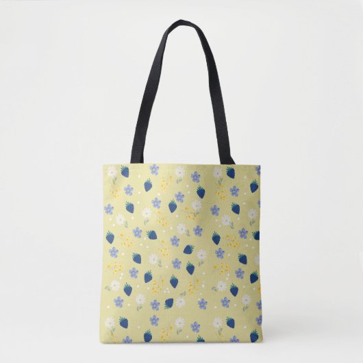 Wildblumen- und Brombeer-Blumenmuster Tasche (Vorderseite)