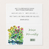 Wildblumen und ein Wagenheber Visitenkarten (Außenseite Aufgefaltet)