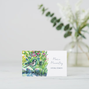 Wildblumen und eine Bachstelze Visitenkarte
