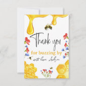 Wildblumen und gelbe Honigbiene Dankeskarte (Vorderseite)