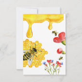 Wildblumen und gelbe Honigbiene Dankeskarte (Rückseite)