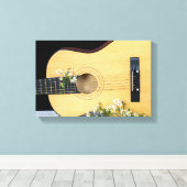 Wildblumen und Gitarre Leinwanddruck (Insitu (Holzboden))