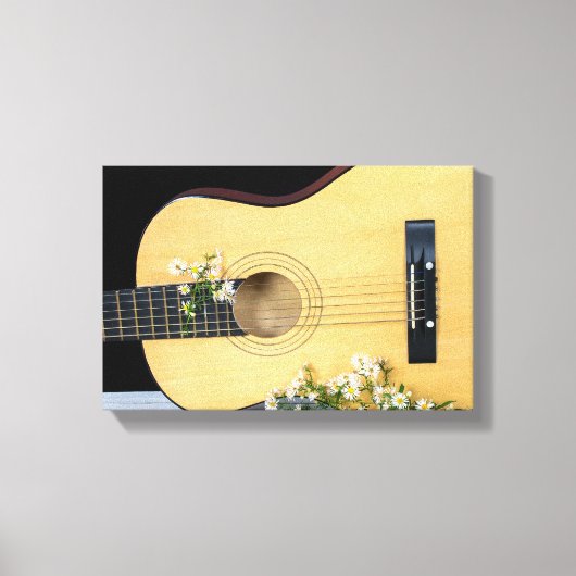 Wildblumen und Gitarre Leinwanddruck (Vorderseite)