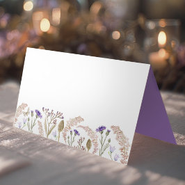 Wildblumen und Gräser Hochzeit im Herbst Platzkarte