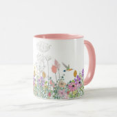 Wildblumen und Grünpflanzen Blumenkaffee Tasse (VorderseiteRechts)