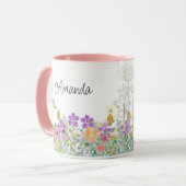 Wildblumen und Grünpflanzen Blumenkaffee Tasse (Vorderseite Links)