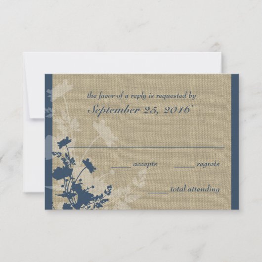 Wildblumen und Hochzeitsreaktion RSVP Karte (Vorderseite)