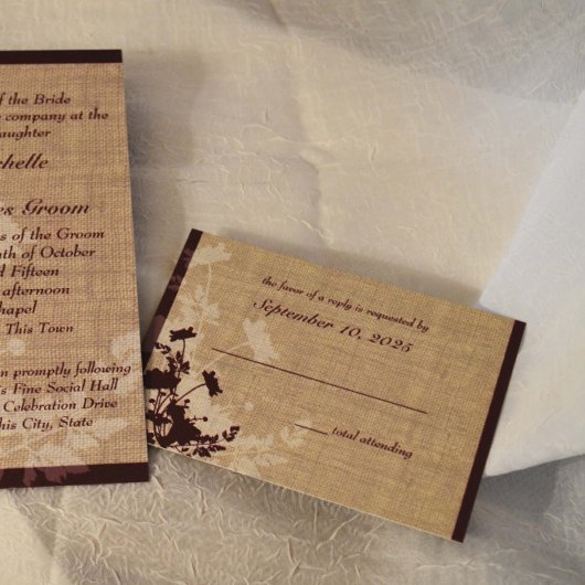 Wildblumen und Hochzeitsreaktion RSVP Karte