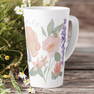 Wildblumen und Honigbienen Personalisiert Milchtasse