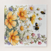 Wildblumen und Honigbienen Puzzle (Horizontal)