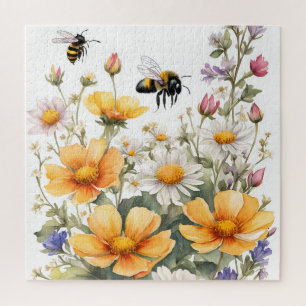 Wildblumen und Honigbienen Puzzle