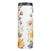 Wildblumen und Honigbienen Thermosbecher (Rückseite)