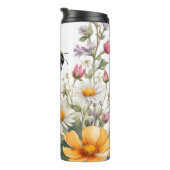 Wildblumen und Honigbienen Thermosbecher (Nach rechts gedreht)