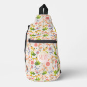 Wildblumen und Libellen Mit Monogramm Crossbody Bag (Vorderseite)