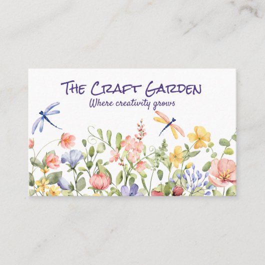 Wildblumen und Libellen Visitenkarte (Vorderseite)