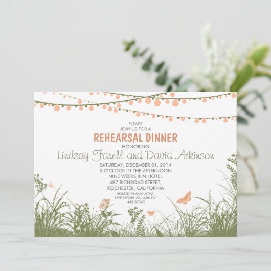 Wildblumen und Lichter Probe Einladung (Stehend Vorderseite)