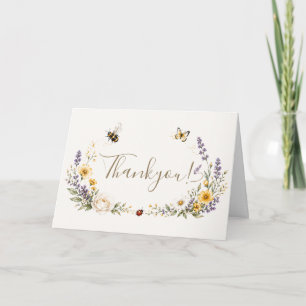 Wildblumen und Lovebug Baby Shower Dankeskarte