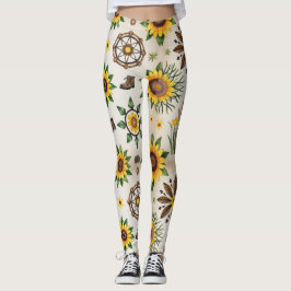 Wildblumen und natürliches nahtloses Muster Leggings