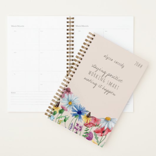 Wildblumen und positive Bejahung Personalisiert Planer (Anzeige)