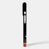 Wildblumen und Schmetterling auf Schwarz Case-Mate iPhone Hülle (Rückseite / Links)