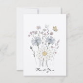 Wildblumen und Schmetterling Dankeskarte (Vorderseite)