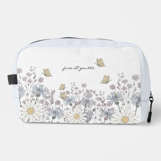 Wildblumen und Schmetterling Waschbeutel (Vorderseite)